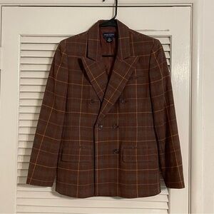 Anne Klein petits brown plaid  blazer